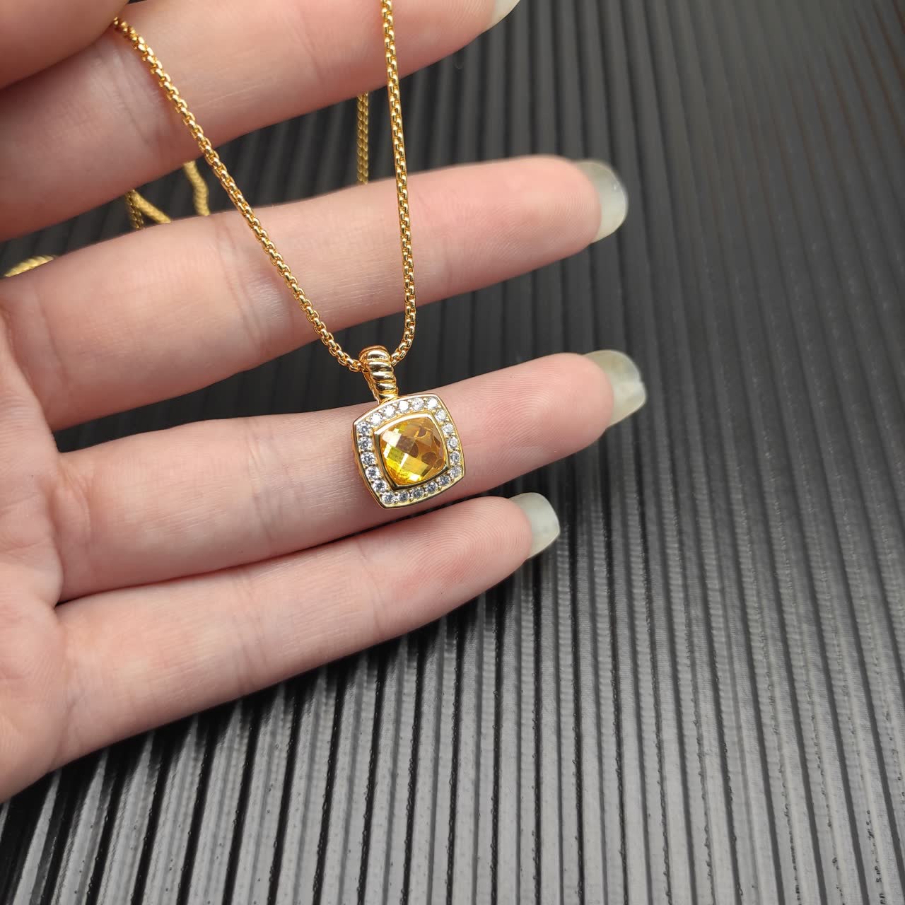 David Yurman Cable Collectibles™ Citrine & Diamond Albion™ Pendant Necklace